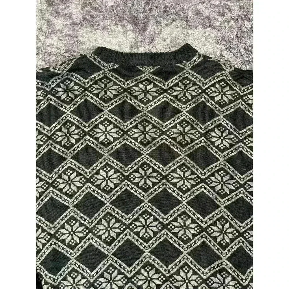 Marshmellow Sleigh All Day Christmas Holiday Sweater Black Gray Size M